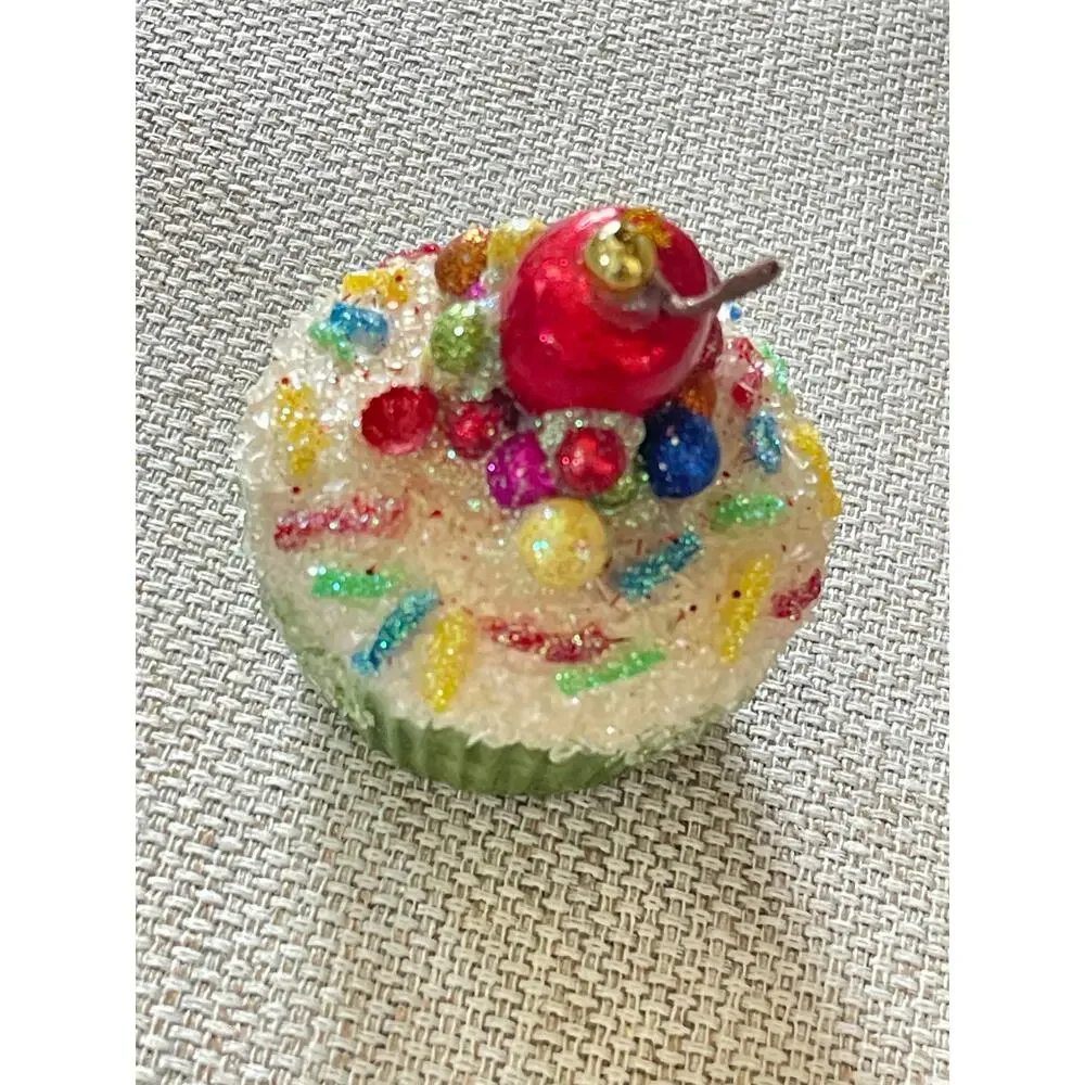 Cupcake Christmas Ornament with Sprinkles & A Cherry on Top